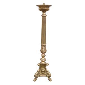 Antikvarinė žalvarinė grindų žvakidė, a. 106 cm