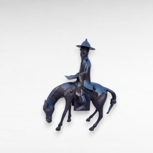 Antikvarinė skulptūra „Išminčius ant mulio“