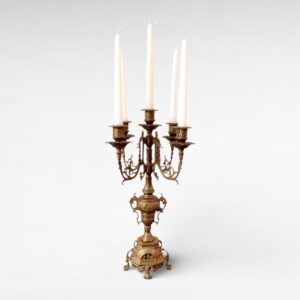 Antikvarinė žalvarinė žvakidė su penkio šakom