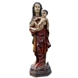 Medinė skulptūra Madona su Kūdikiu