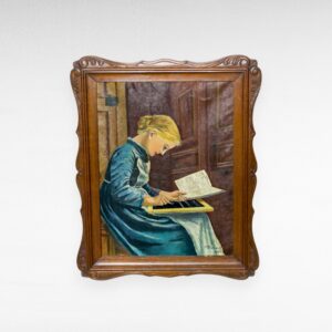 Tapytas paveikslas  "Mergaitė su namų darbais" 