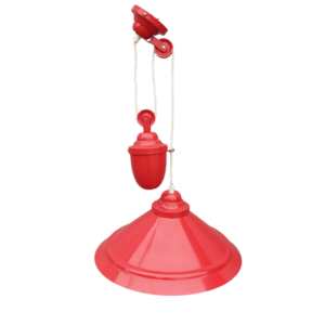 Raudona pramoninio stiliaus lempa