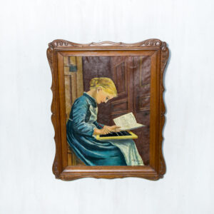 Tapytas paveikslas  "Mergaitė su namų darbais" 