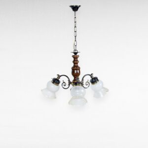 Vintažinis šviestuvas su stiklo gaubtais